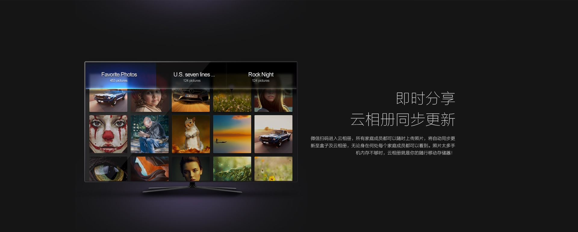 即時分享，云相冊同步更新